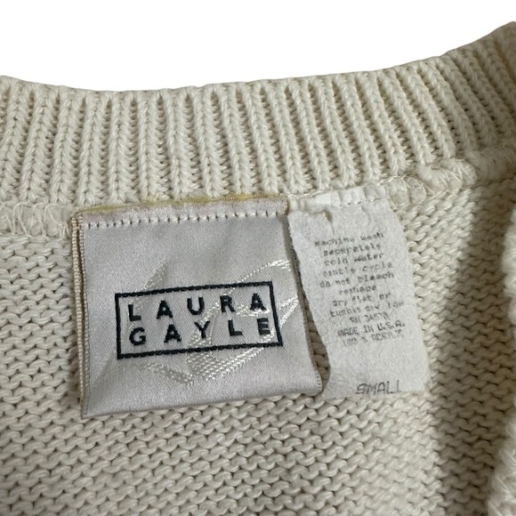 Vintage Vest Knit Button Up Sleeveless White Cream Neutral Whimsigoth Size Small - Picture 5 of 6